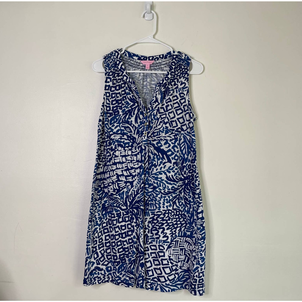 Lilly Pulitzer Sleeveless Blue Print Summer Dress (M)